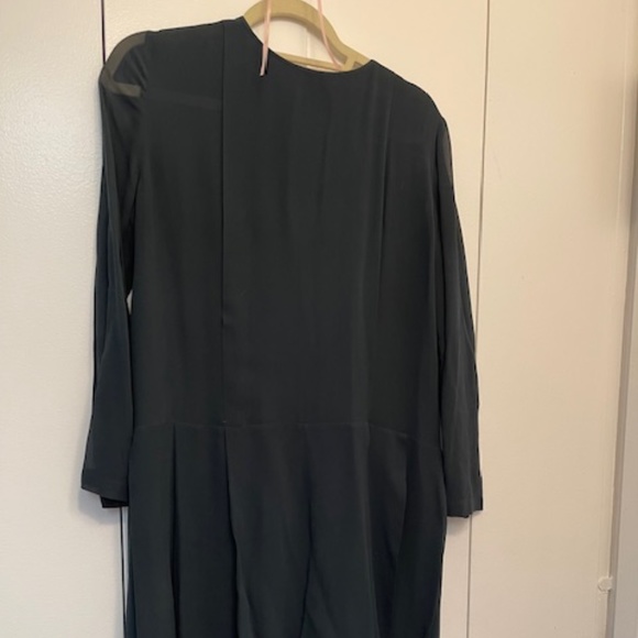 TORY BURCH HUNTER GREEN CHIFFON PINAFORE DRESS - Picture 3 of 5